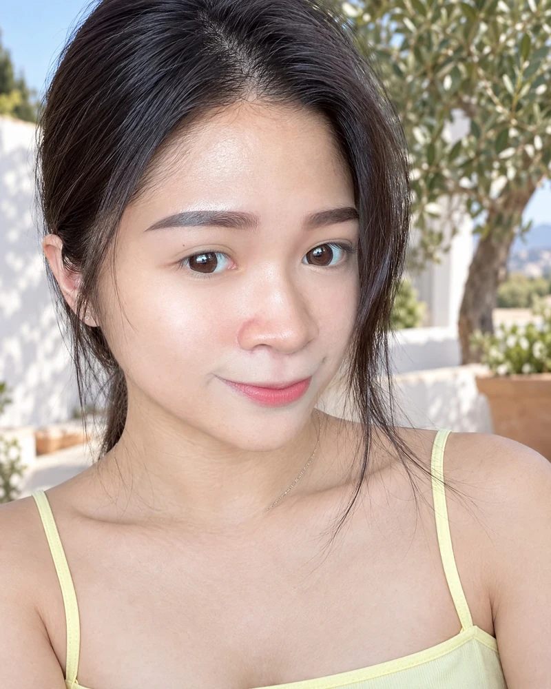 Jimary client headshot showing her real brow result